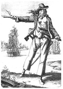 Anne Bonny (1697-1720). Engraving from Captain Charles Johnson's General History of the Pyrates (1st Dutch Edition 1725)