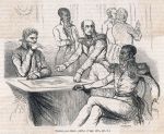 Haitian officials sign a treaty with France. Date 1825.